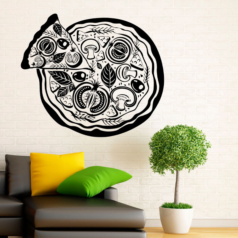 Interior Design Kitchen Modern - Pizza Wall Vinyl Decal Pizzeria Stickers