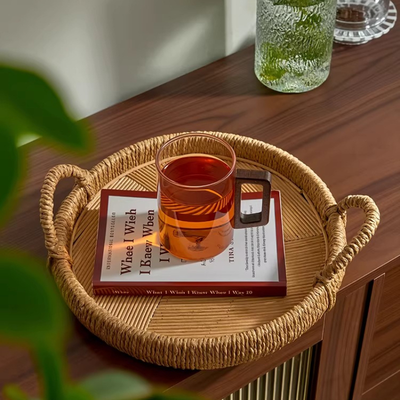 Handwoven Rattan Tray with Han – Rattan Tray Handle recenzja i cena
