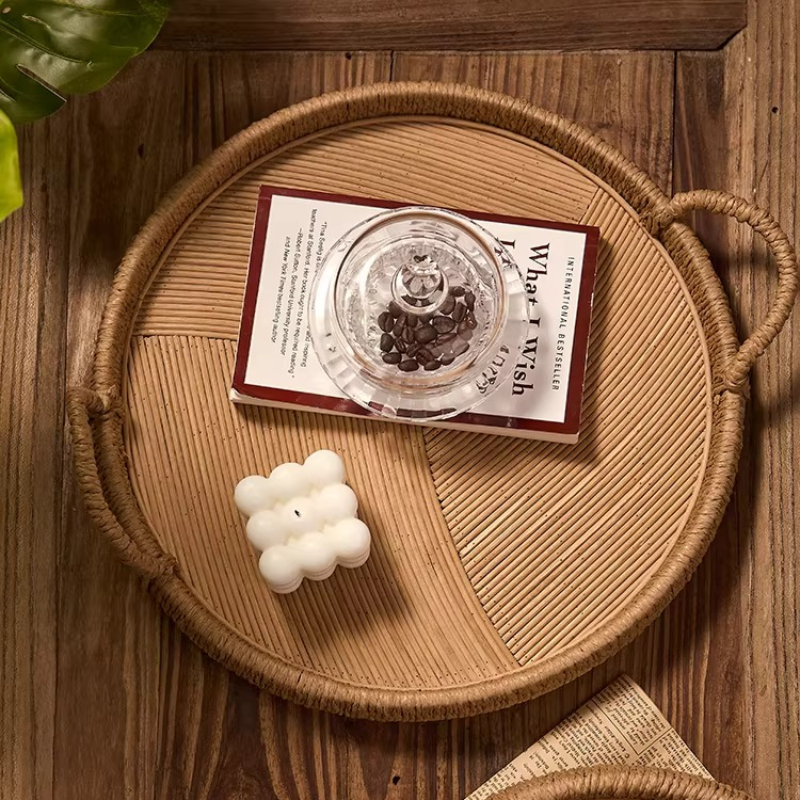 Handwoven Rattan Tray with Han – Rattan Tray Handle recenzja i cena