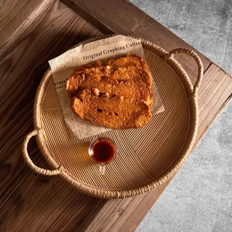 Handwoven Rattan Tray with Han – Rattan Tray Handle recenzja i cena