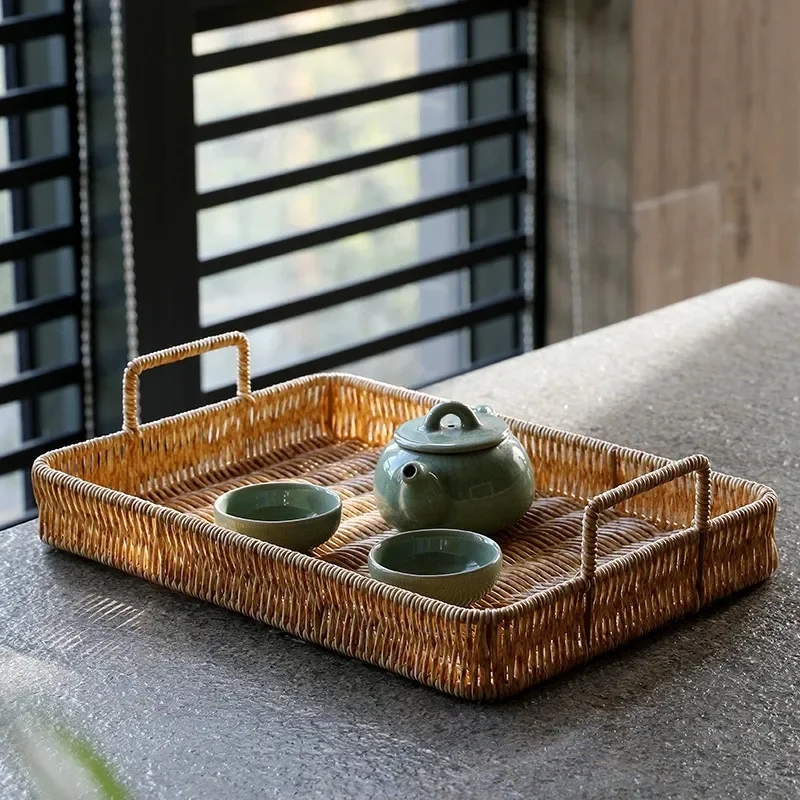 Plastic Storage Tray With Hand – Rattan Tray Handle recenzja i cena