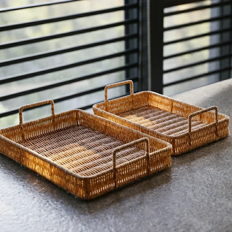 Plastic Storage Tray With Hand – Rattan Tray Handle recenzja i cena