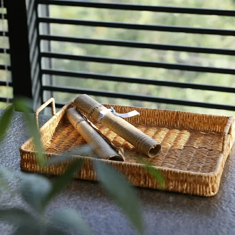 Plastic Storage Tray With Hand – Rattan Tray Handle recenzja i cena