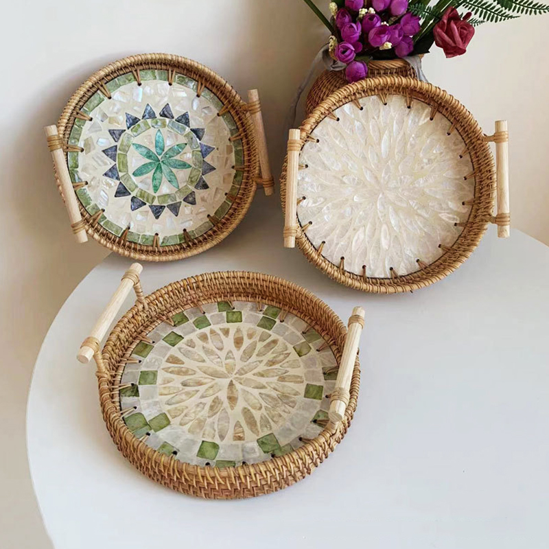 Vintage Handmade Rattan Woven  – Rattan Tray Handle recenzja i cena