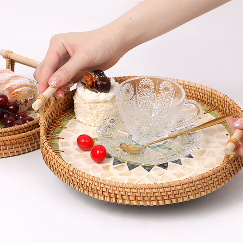 Vintage Handmade Rattan Woven  – Rattan Tray Handle recenzja i cena
