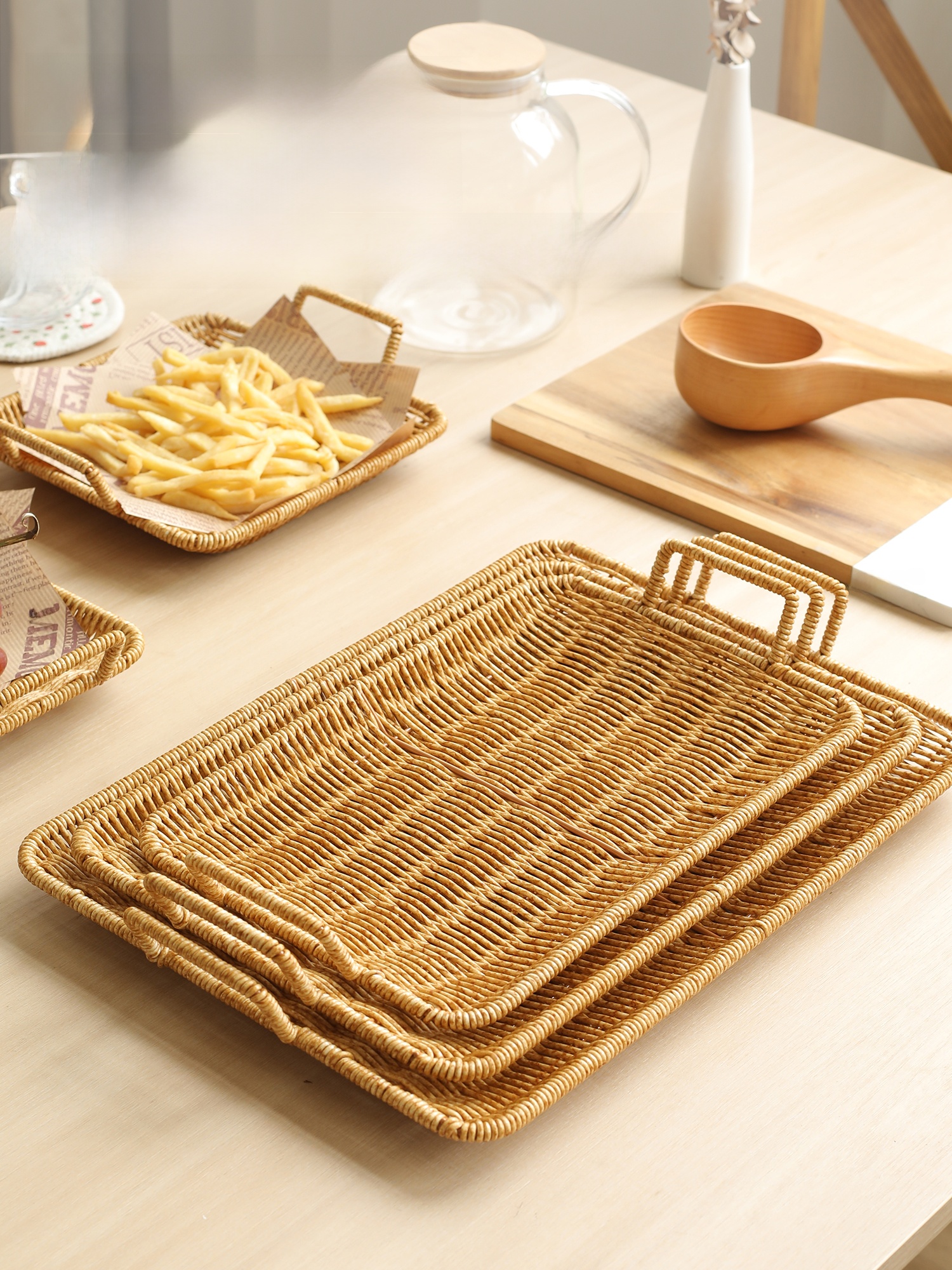 Handwoven Rattan Fruit Basket  – Rattan Tray Handle recenzja i cena