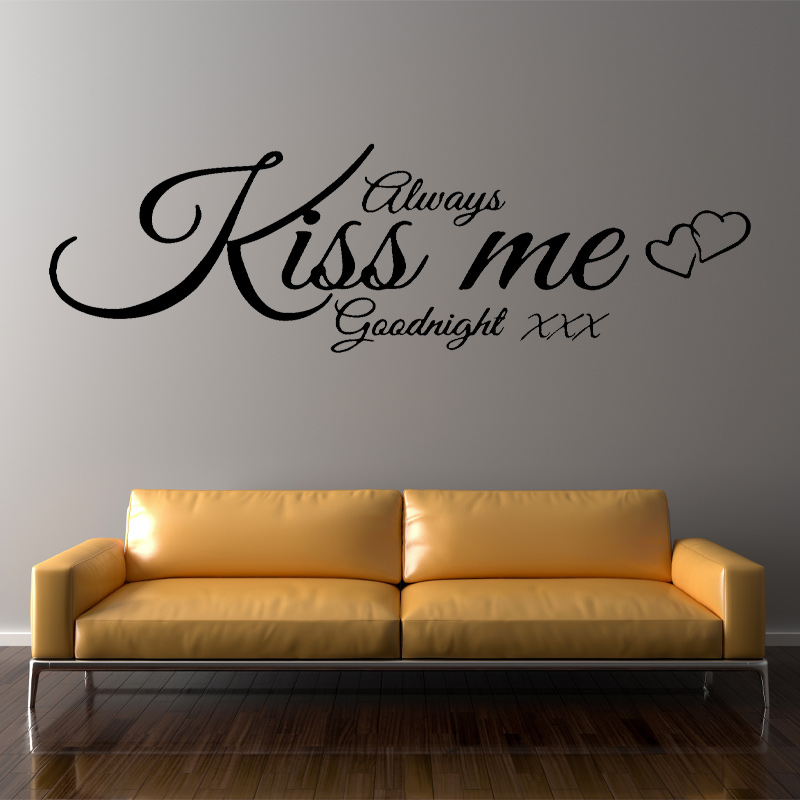 Wall Decal Quote Always Kiss M – Interior Design Quotes recenzja i cena