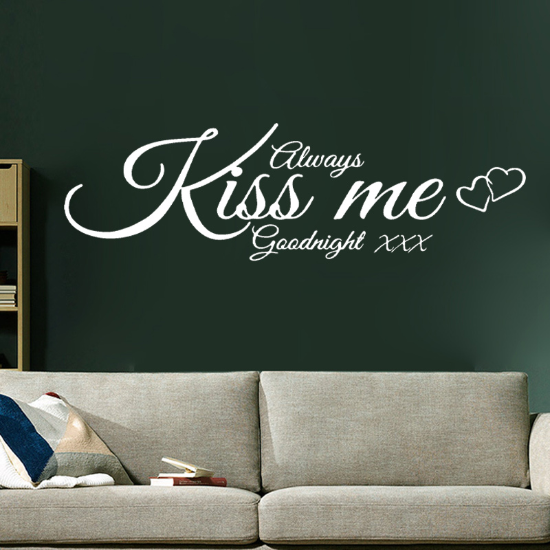 Wall Decal Quote Always Kiss M – Interior Design Quotes recenzja i cena
