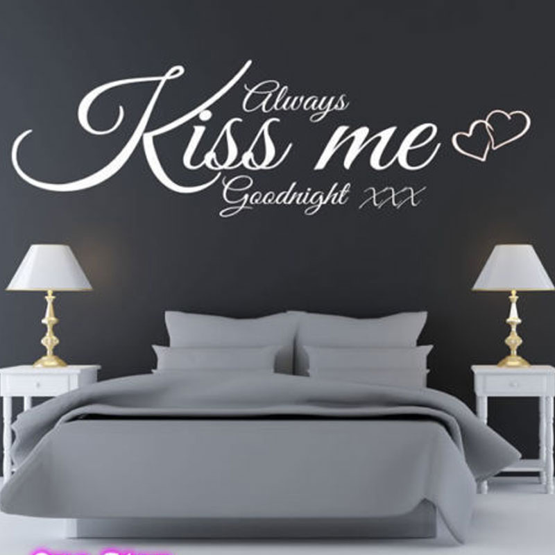 Wall Decal Quote Always Kiss M – Interior Design Quotes recenzja i cena