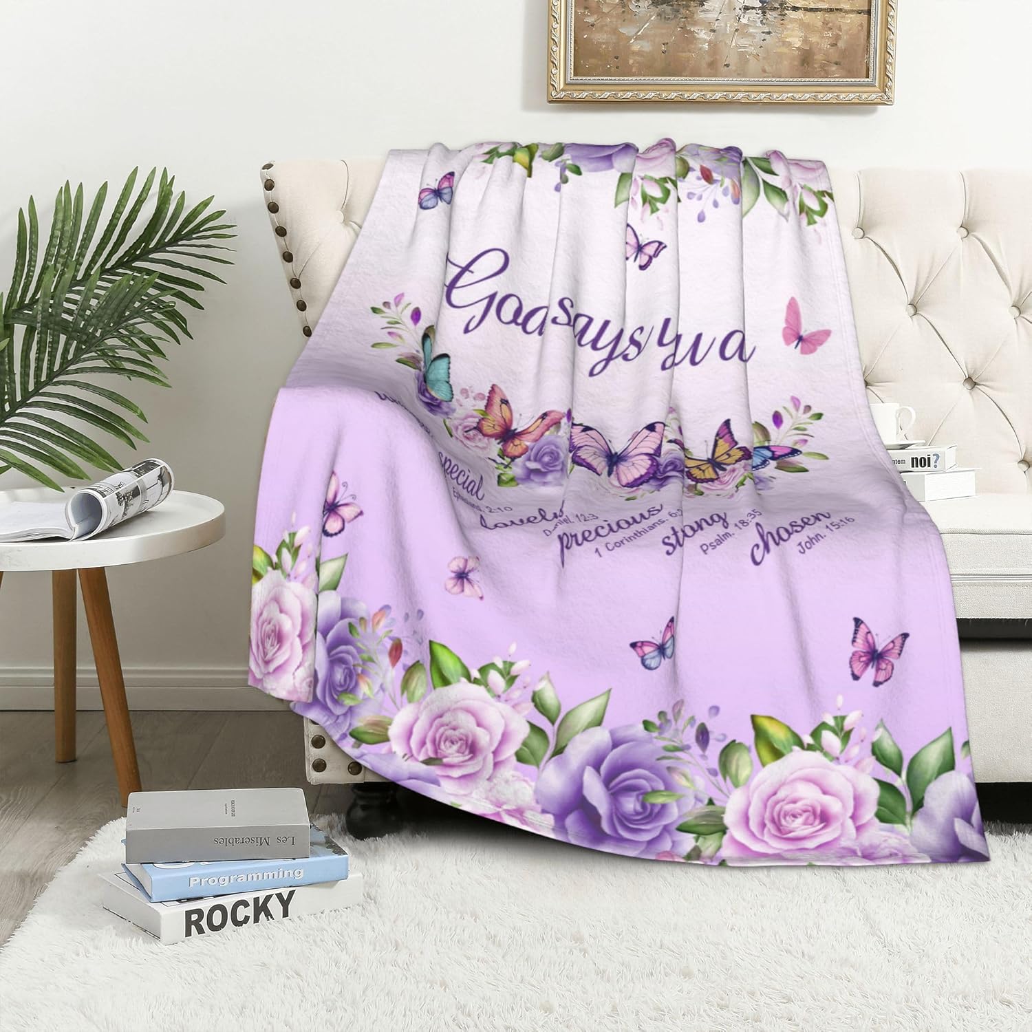 Purple Roses Butterflies Faith – Interior Design Quotes recenzja i cena