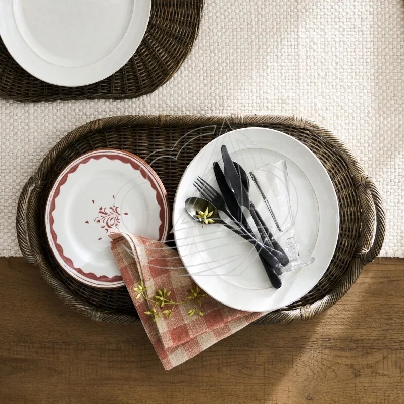 Handmade Woven Rattan Decor Tr – Rattan Tray Handle recenzja i cena