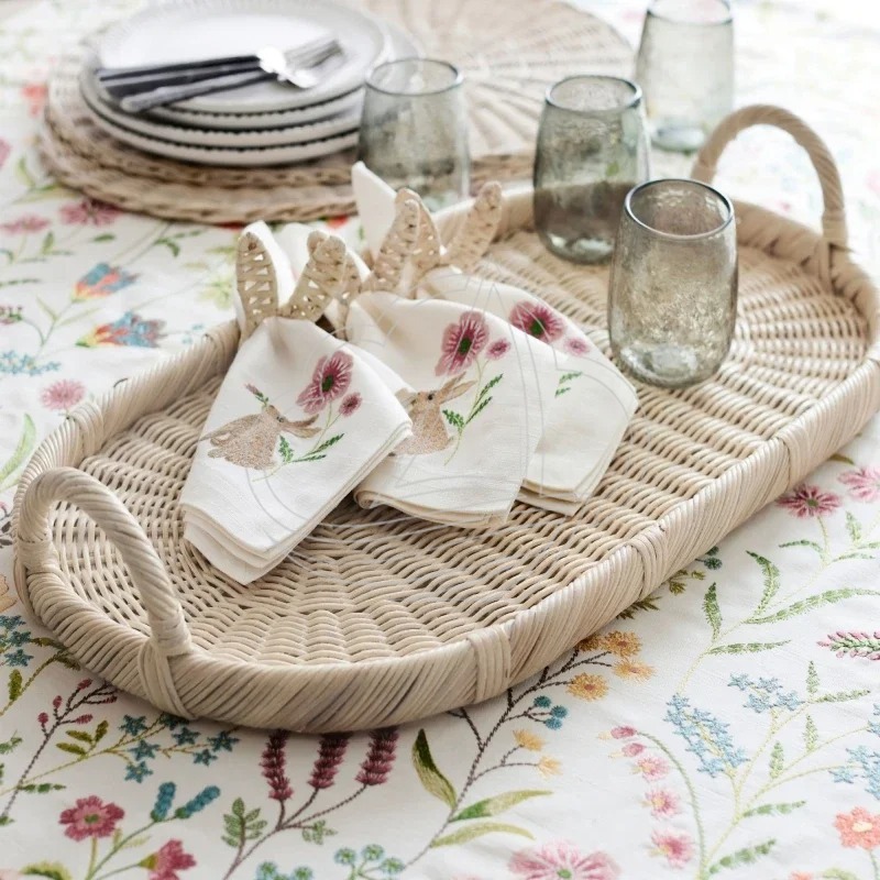 Handmade Woven Rattan Decor Tr – Rattan Tray Handle recenzja i cena