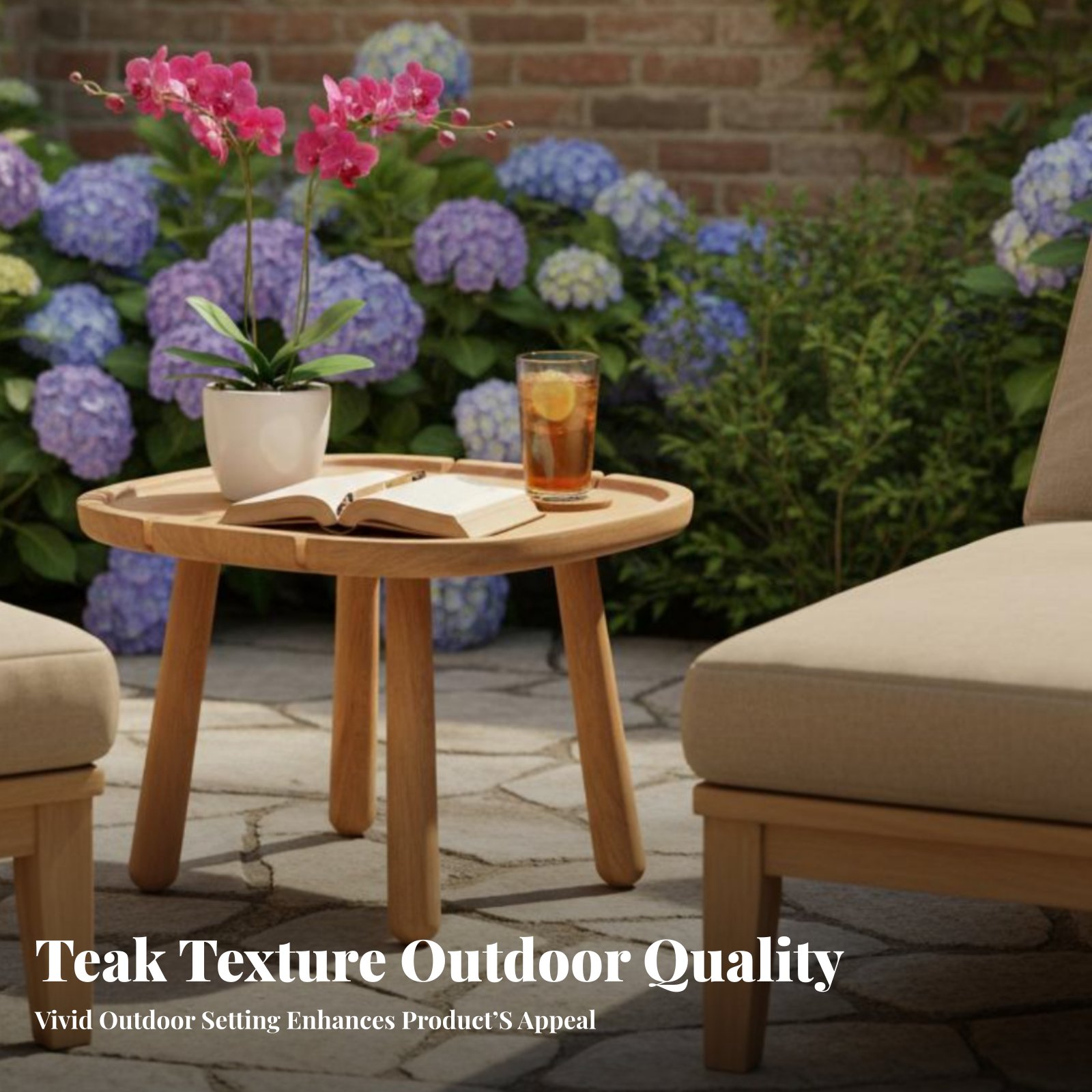 Round Slatted Side Table Water – Interior Design Deck recenzja i cena