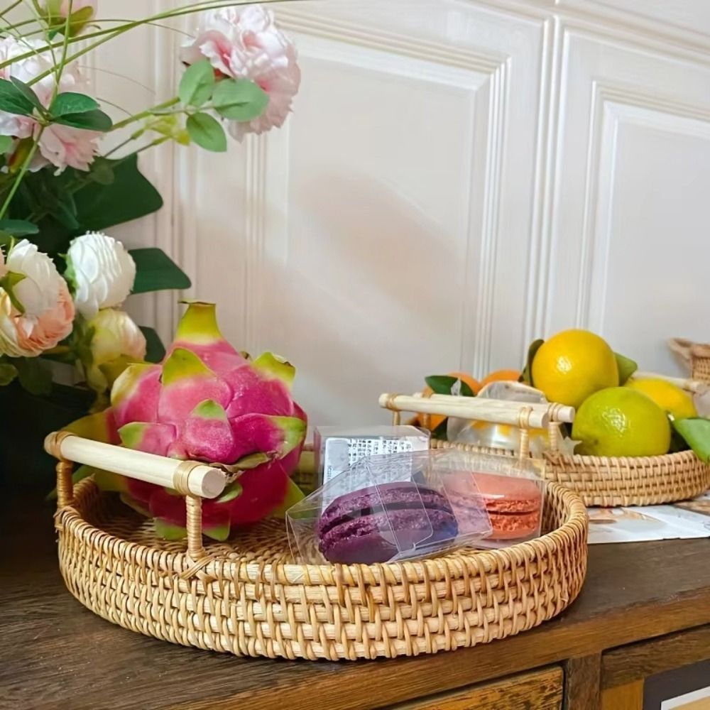 Handwoven Handmade Rattan Tray – Rattan Tray Handle recenzja i cena
