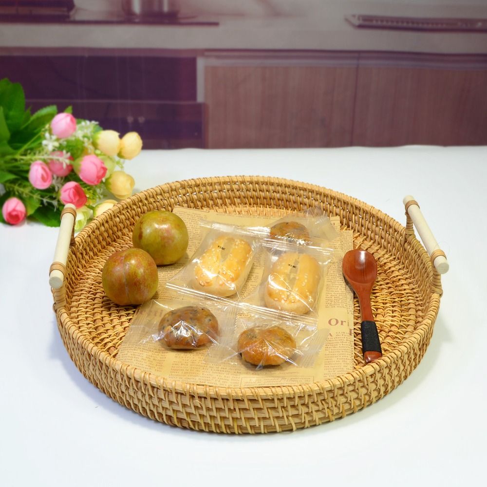 Handwoven Handmade Rattan Tray – Rattan Tray Handle recenzja i cena