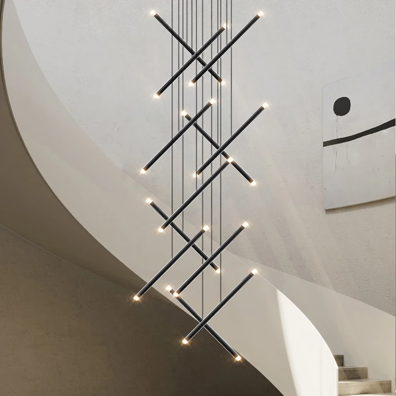 Modern Chandelier LED Stair Ch – Interior Design Deck recenzja i cena