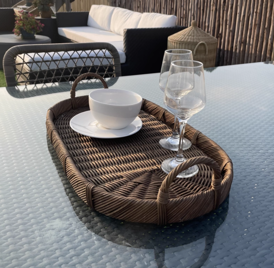 Handmade Woven Rattan Decor Tr – Rattan Tray Handle recenzja i cena