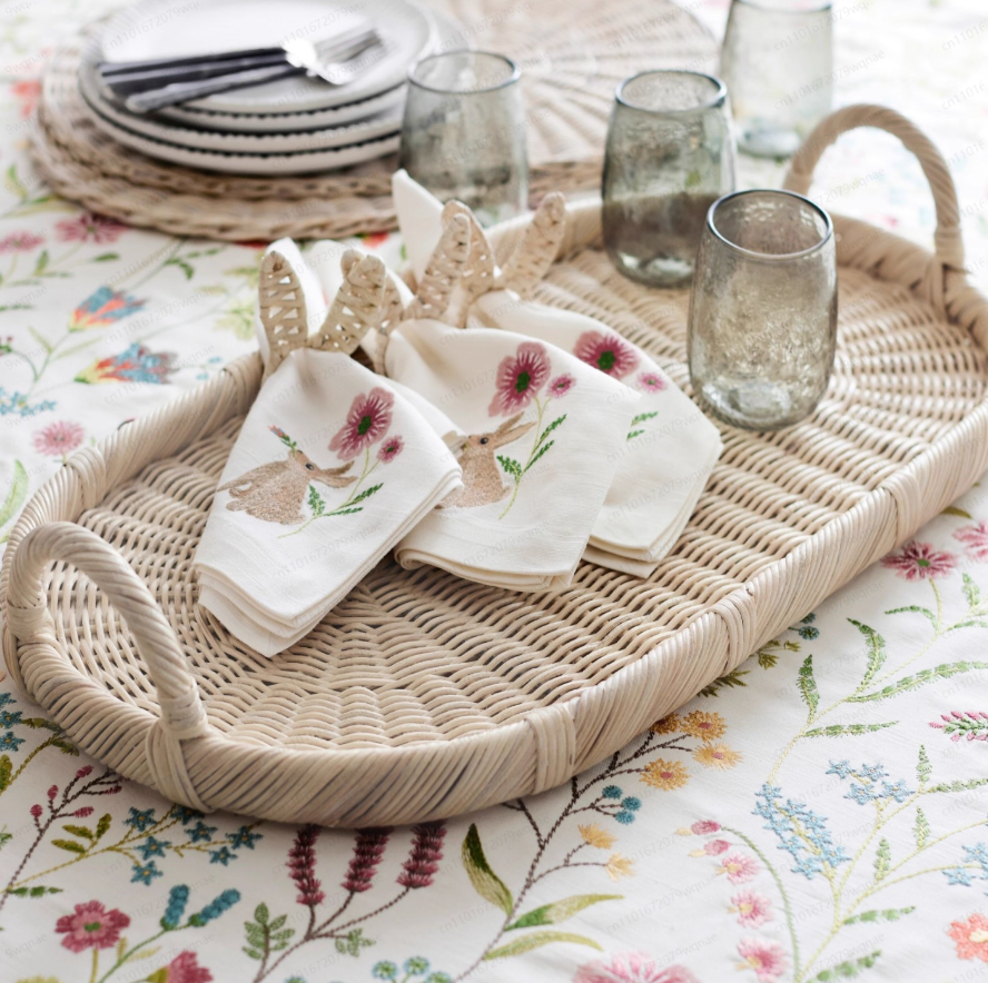 Handmade Woven Rattan Decor Tr – Rattan Tray Handle recenzja i cena