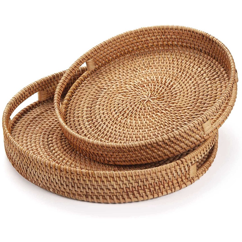 Round Rattan Serving Tray Deco – Rattan Tray Handle recenzja i cena