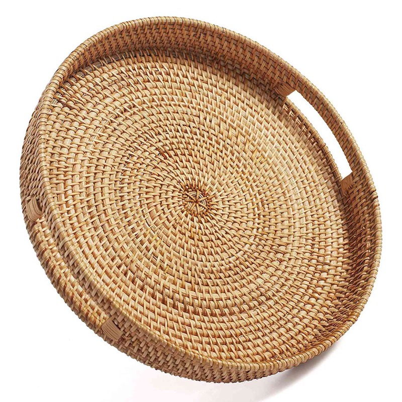Round Rattan Serving Tray Deco – Rattan Tray Handle recenzja i cena