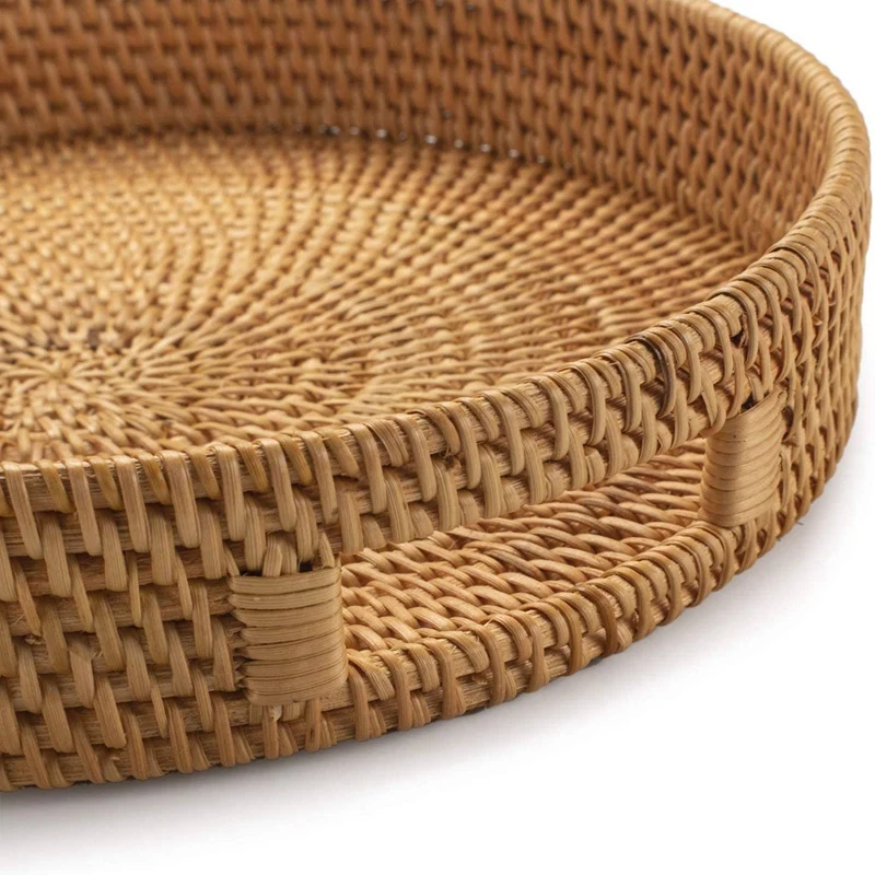 Round Rattan Serving Tray Deco – Rattan Tray Handle recenzja i cena