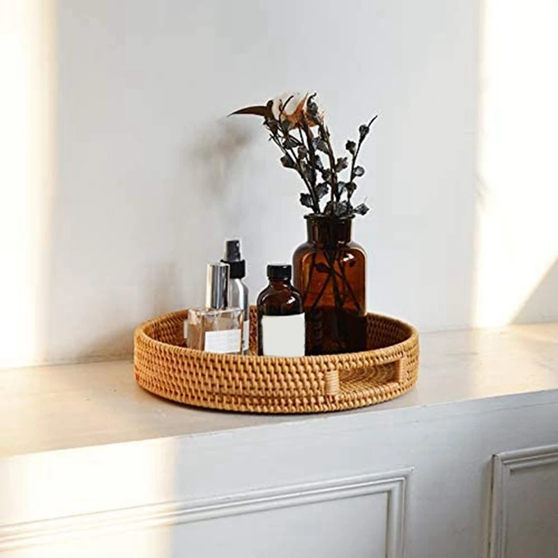 Round Rattan Serving Tray Deco – Rattan Tray Handle recenzja i cena