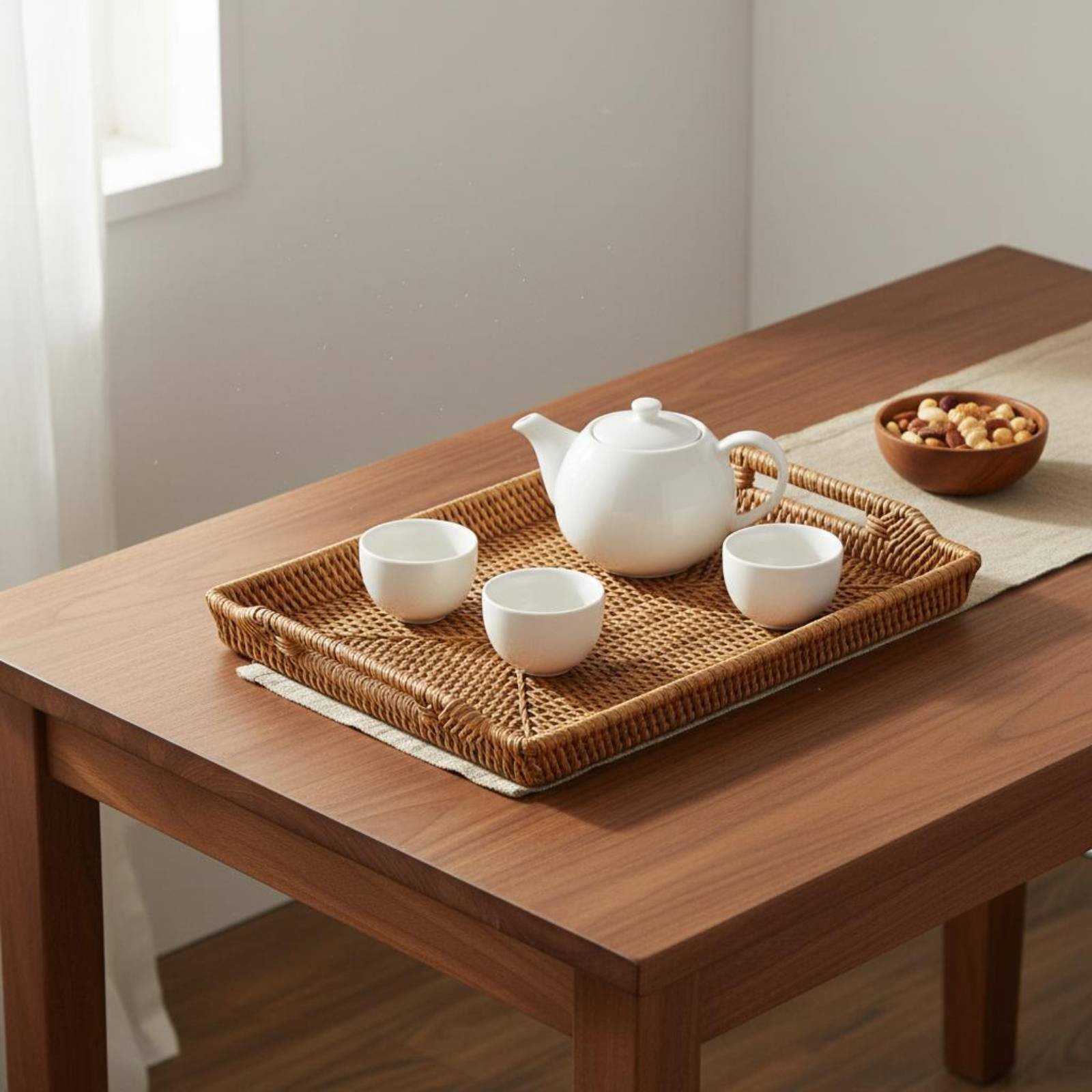 Woven Rattan Tray with Handles – Rattan Tray Handle recenzja i cena