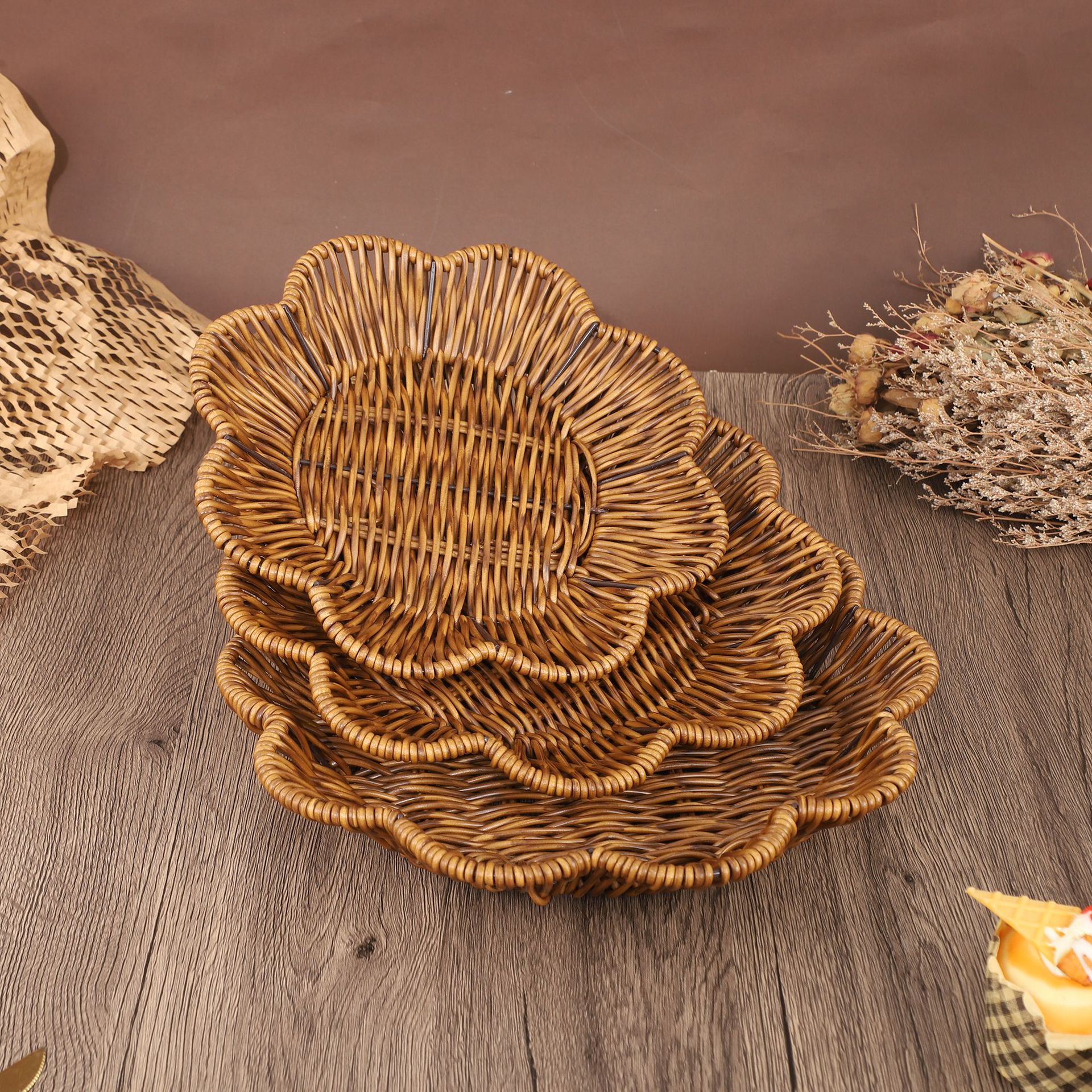 Handwoven Rattan Style Storage – Rattan Tray Handle recenzja i cena